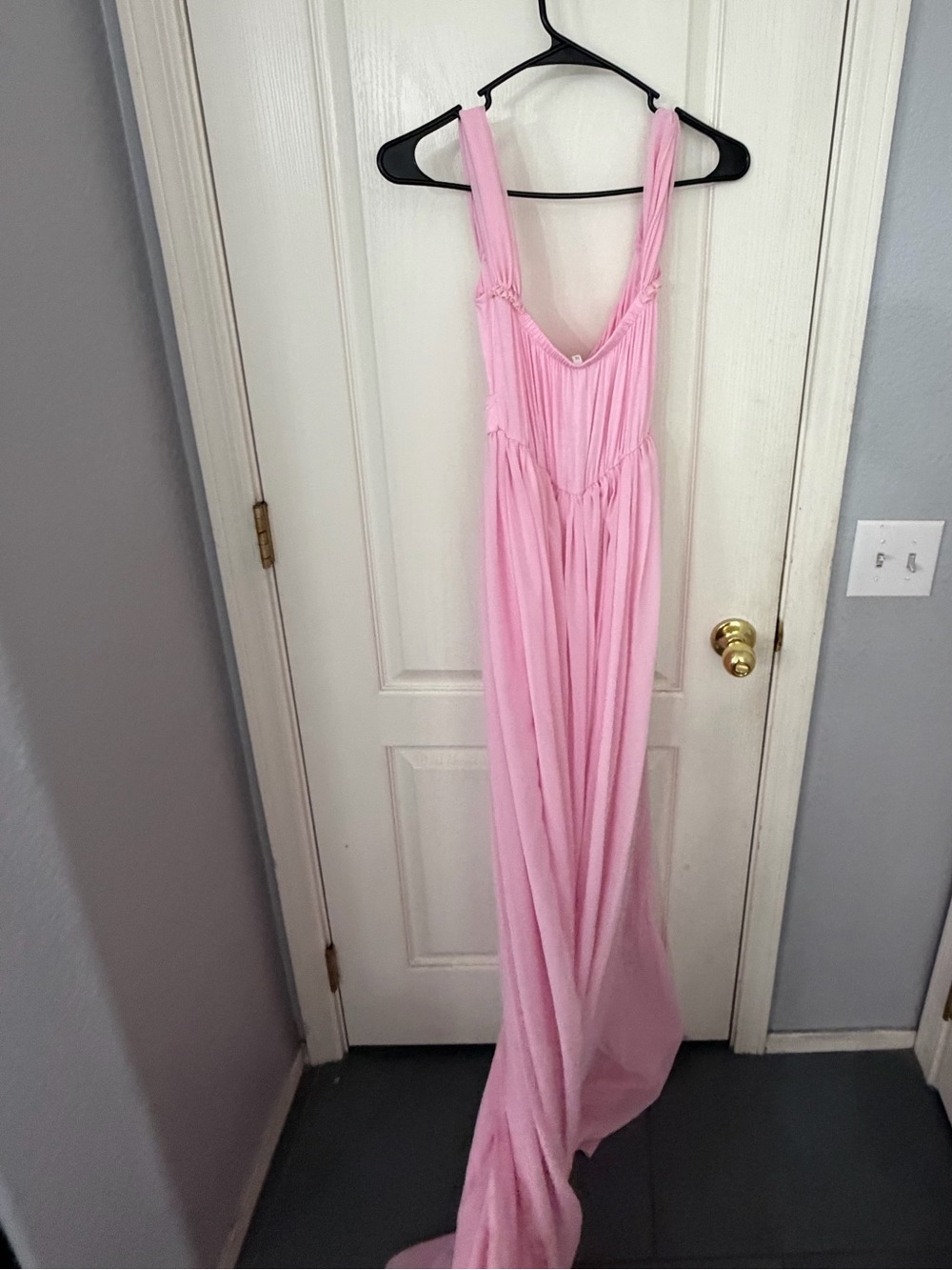 Pink Maternity Photoshoot Chiffon Maxi Dress Size M